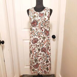J. JILL Cotton A-line Floral Dress with Pockets